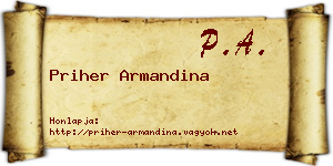 Priher Armandina névjegykártya